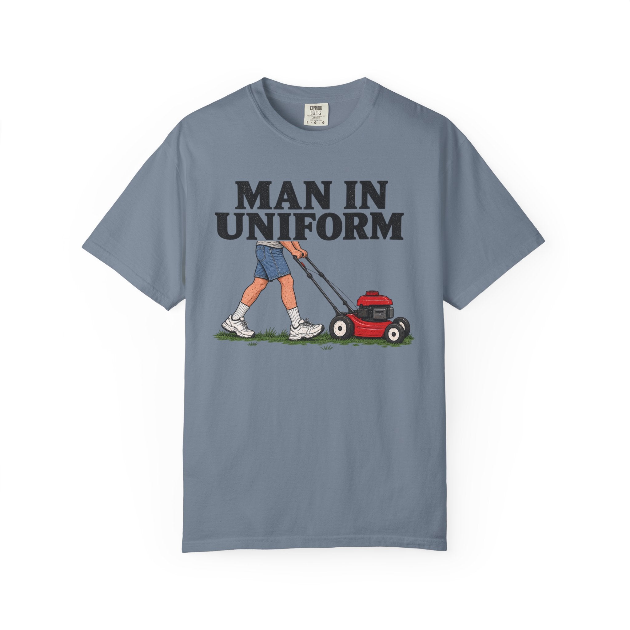 Man In Uniform Mowing - T-Shirt